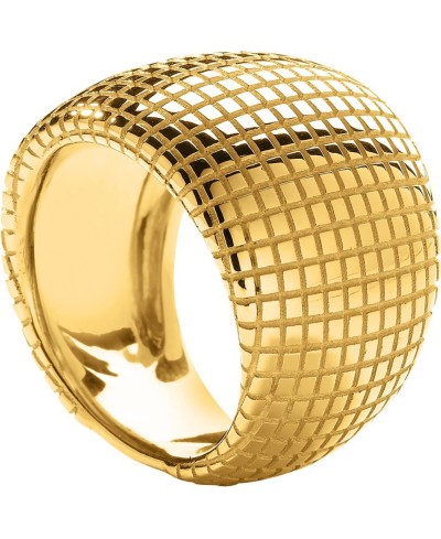 Bague tout Or fantaisie cadrillée