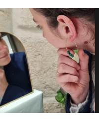 Boucles d'oreilles goutte Malachite