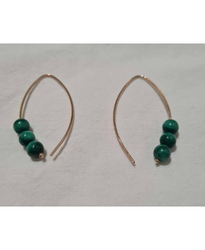 Boucles d'oreilles goutte Malachite