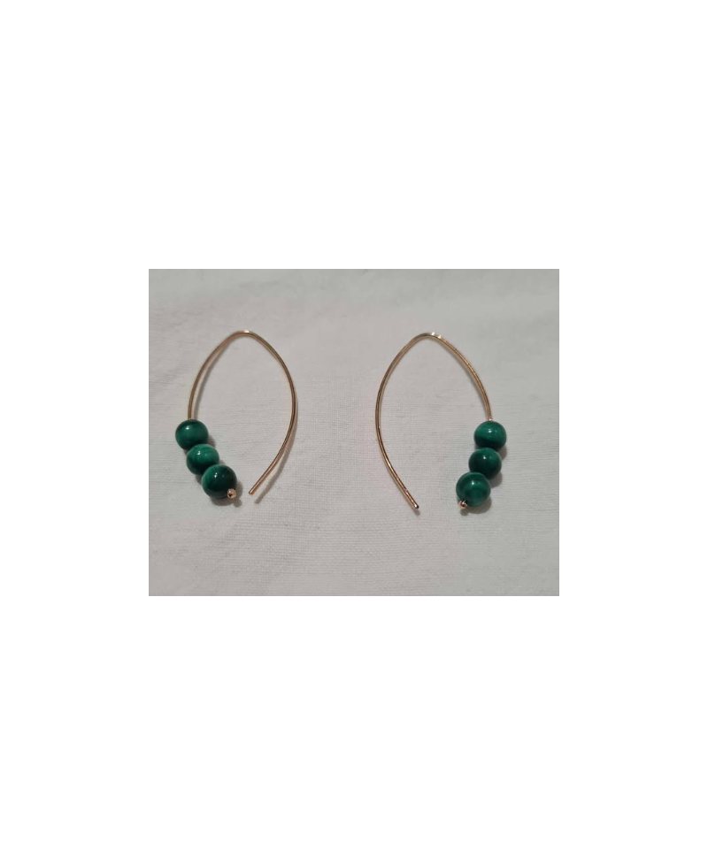 Boucles d'oreilles goutte Malachite