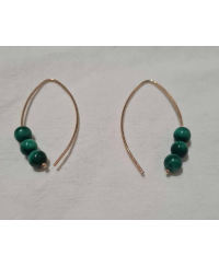 Boucles d'oreilles goutte Malachite