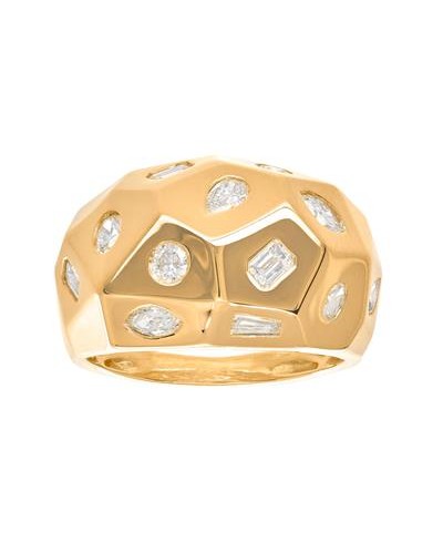 Bague facettée diamants multi taille
