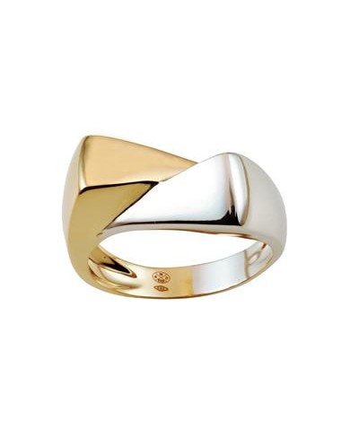 Bague géométrique 7.5 mm  bicolore