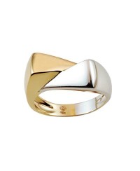 Bague géométrique 7.5 mm  bicolore