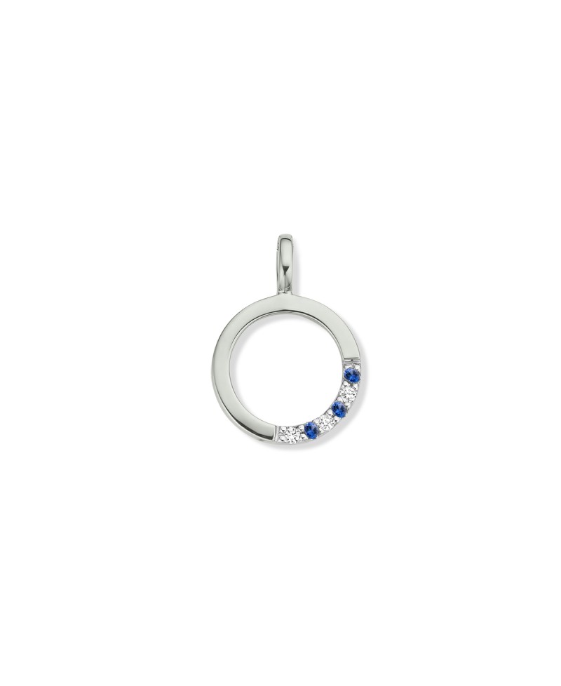Pendentif cercle Saphir et Diamant