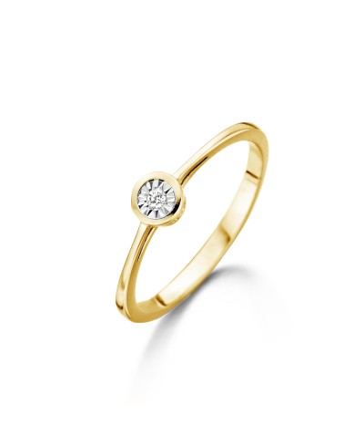 Solitaire serti clos Diamant