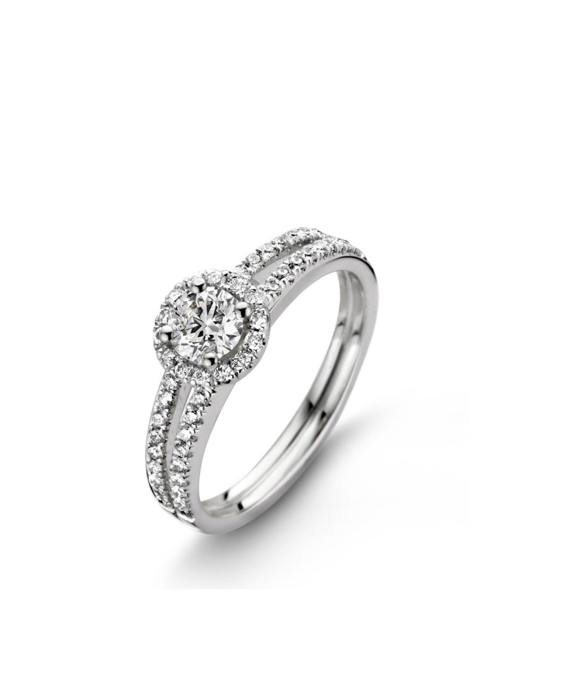 Solitaire accompagné 2 rangs