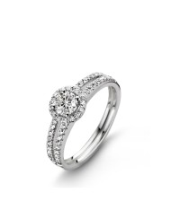 Solitaire accompagné 2 rangs