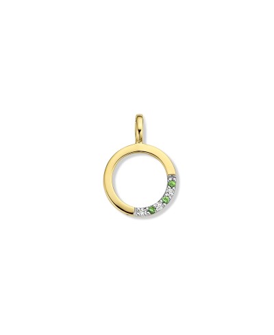 Pendentif rond Emeraude et Diamant