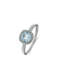 Bague taille coussin topaze blue sky