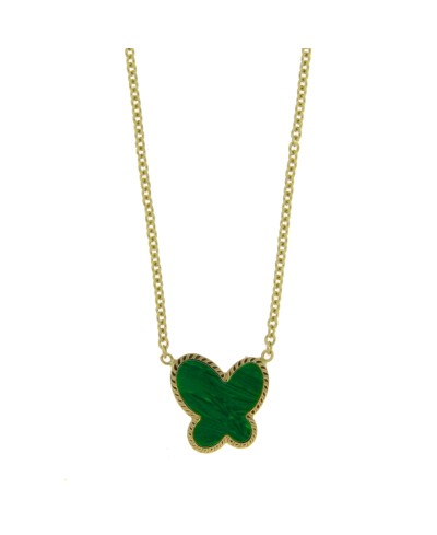 Collier Malachite papillon