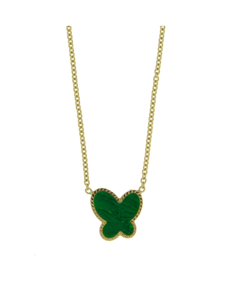 Collier Malachite papillon