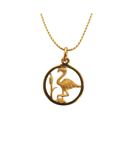 Pendentif Flamant Rose Cerclé