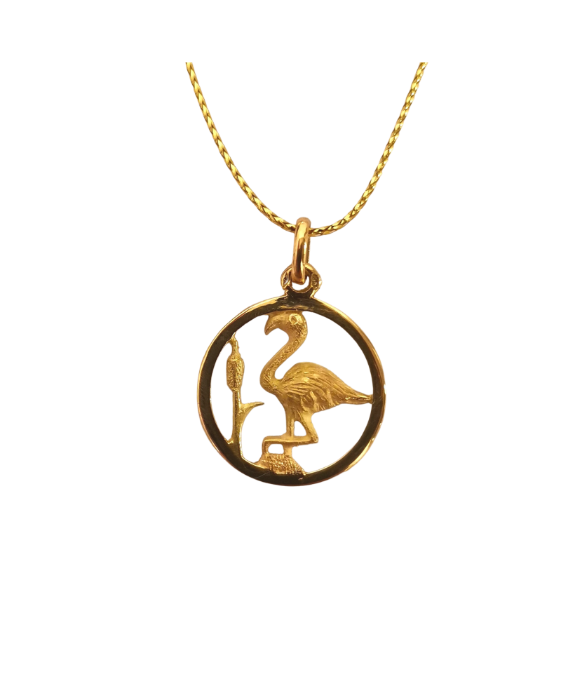 Pendentif Flamant Rose Cerclé