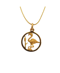 Pendentif Flamant Rose Cerclé