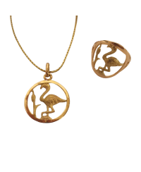 Pendentif Flamant Rose Cerclé