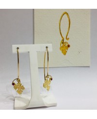 Boucles d'oreilles longues feuilles de vigne