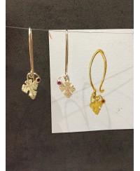 Boucles d'oreilles longues feuilles de vigne