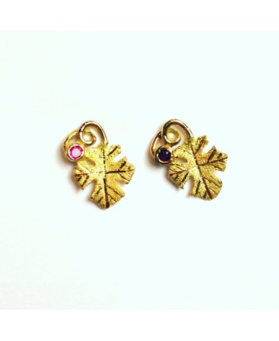 Boucles d'oreilles feuilles de vigne