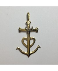 Croix de Camargue avec tête de taureau bicolore