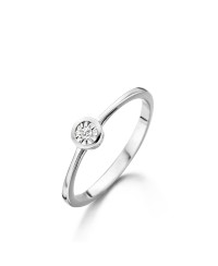 Solitaire serti illusion or blanc