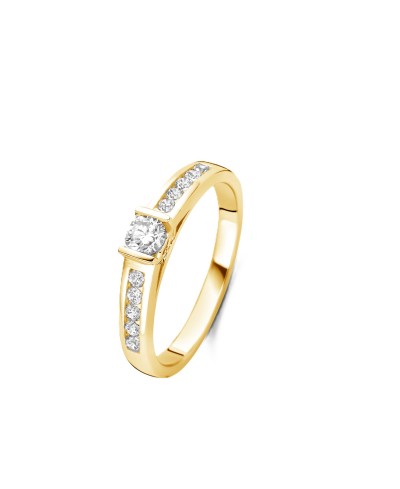 Solitaire accompagné serti barette