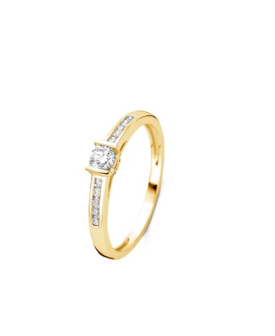 Solitaire accompagné serti barette