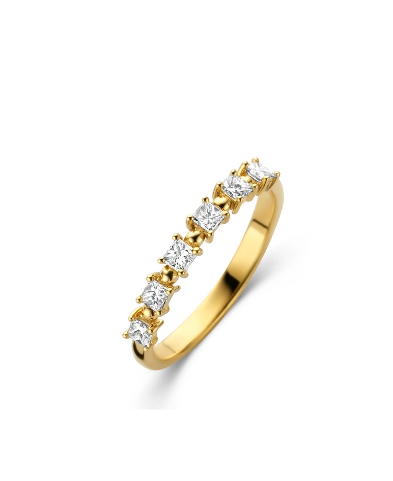 Alliance diamants perlée