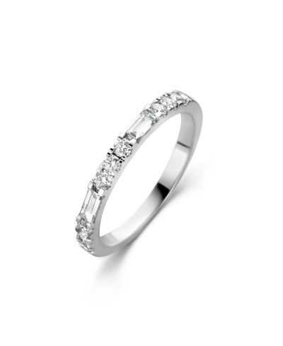 Alliance diamants taille baguette et brillant