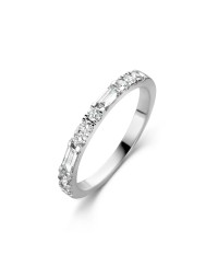 Alliance diamants taille baguette et brillant