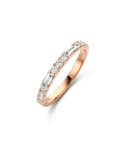 Alliance diamants taille baguette et brillant