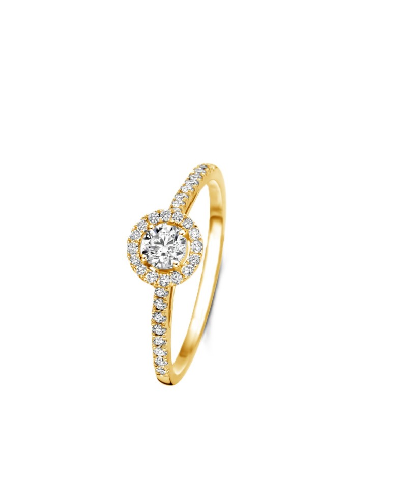 Bague entourage diamants