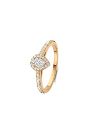 Bague entourage diamants taille poire