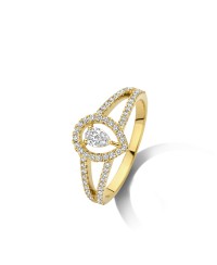 Bague poire entourage
