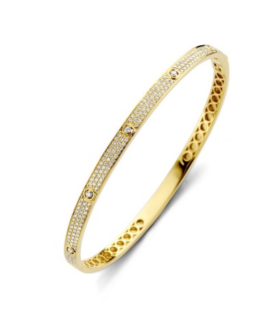 Bracelet jonc ovale et pavage diamants