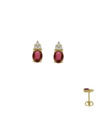 Boucles d'oreilles Rubis et diamants