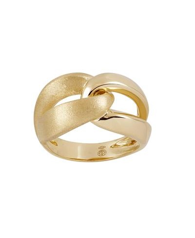 Bague double boucle lisse et satinée