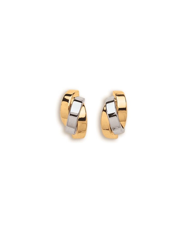Boucles d'oreilles ovales entrelacés bicolore
