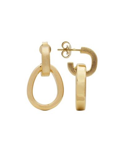 Boucles d'oreilles pendantes forme poire lisse et satinée