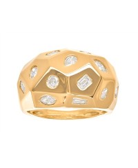 Bague facettée, diamants multi tailles 1,06ct